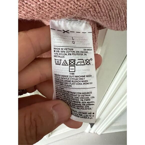 Old Navy mauve pink sparkle scoop neck  sweater L - Picture 4 of 5